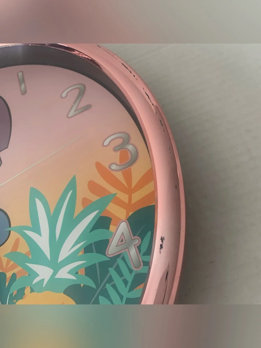 Disney Lilo and Stitch Analog Wall Round Clock 12” AA Battery Powered Kids Room